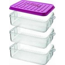 Контейнер с крышкой Asude Plastic ASD168 тройной 210x180x260 мм