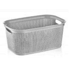 Корзина Ucsan Plastik KNIT прямоугольная 38 л серый металлик