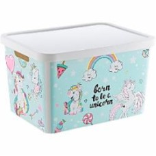 Ящик декоративный TURAN PLASTIK TRN-239-01-EP с крышкой Unicorn 18 л 27.7 х 37 х 22 см