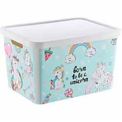 Ящик декоративный TURAN PLASTIK TRN-239-01-EP с крышкой Unicorn 18 л 27.7 х 37 х 22 см