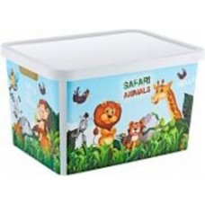 Ящик декоративный TURAN PLASTIK TRN-239-02-EP с крышкой Animal 18 л 27.7 х 37 х 22 см