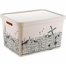 Ящик декоративный TURAN PLASTIK TRN-239-06-EP с крышкой Amsterdam 18л 277х370х220мм
