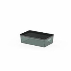 Ящик для хранения Vivendi прозрачный Grey-Green ( прозрачный, серо-зеленый, серая крышка) 80x260x161 мм