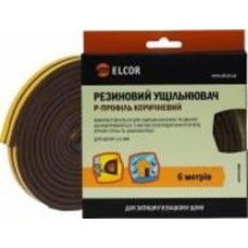 Уплотнитель самоклеящийся P-образный резиновый Elcor TEPB6 6 м коричневый