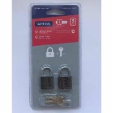 Замок навесной Apecs PD-20-20-Blister (2Locks+3Keys) открытый (амбарный)