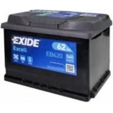 Аккумулятор автомобильный EXIDE Excell 62Ah 540A 12V «+» справа (EB620)