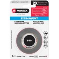 Двухсторонняя автомобильная клейкая лента MONTEX SHS MTX5023 12 мм 0,8 мм 2 м серый