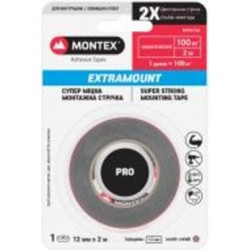 Двухсторонняя автомобильная клейкая лента MONTEX SHS MTX5023 12 мм 0,8 мм 2 м серый