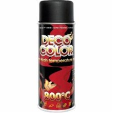 Краска аэрозольная жаропрочная 800 °C черная DecoColor 400 мл