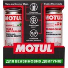 Очиститель топливной системы бензиновых двигателей Motul Valve and Injector Clean 300 мл + Engine Clean Auto Professional 300 мл