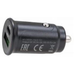 Зарядное устройство Alca USB A Type C 3.0 black