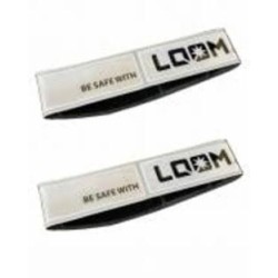 Браслет светоотражающий LOOM ПВХ на липучке 3х38см белая (2 шт.)