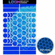 Светоотражающая наклейка LOOM фигуры, синие (призма