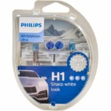 Автолампа галогенная Philips P14.5s WhiteVision ultra +60% H1 55 Вт 2 шт.(PS 12258 WVU SM)