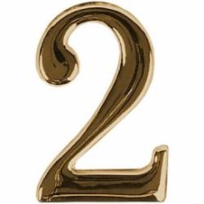 Цифра 2 цинк золотой 45 мм Larvij LNZ4 GP #2