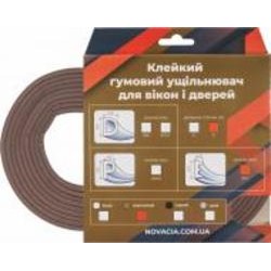 Уплотнитель самоклеящийся E-образный резиновый Новация 9 x 4 мм 6 м коричневый