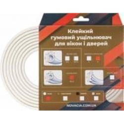 Уплотнитель самоклеящийся P-образный резиновый Новация 9 x 5,5 мм 6 м белый