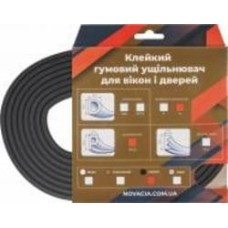 Уплотнитель самоклеящийся P-образный резиновый Новация 9 x 5,5 мм 6 м черный