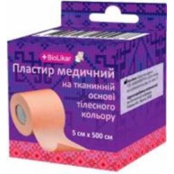 BioLikar Пластырь на тканевой основе телесного цвета в катушке 5 см х 500 см 1 шт.