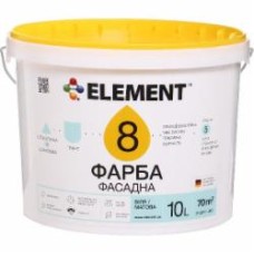 Краска акриловая водоэмульсионная Element 8 мат белый 10 л