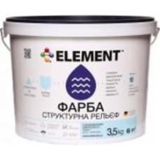Краска акриловая структурная Element Рельеф мат белый 3,5 кг