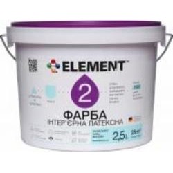 Краска латексная водоэмульсионная Element 2 мат белый 2,5 л