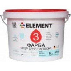 Краска акриловая водоэмульсионная Element 3 База А мат белый 5 л