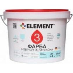 Краска акриловая водоэмульсионная Element 3 База А мат белый 5 л