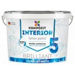 Краска акриловая водоэмульсионная Kompozit INTERIOR 5 глубокий мат белый 14 кг