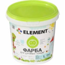 Краска акриловая водоэмульсионная Element для детских комнат шовковистий мат белый 1 л