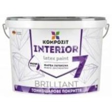 Краска латексная водоэмульсионная Kompozit Interior 7 (база А) мат белый 7 кг