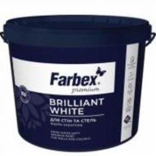 Краска акриловая водоэмульсионная Farbex Brilliant White мат белый 7 кг