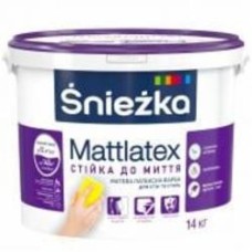 Краска латексная водоэмульсионная Sniezka интерьерная Mattlatex мат белый 10 л 14 кг