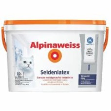 Краска интерьерная латексная Alpina Alpinaweiss Seidenlatex шелковистый глянец белый 10 л