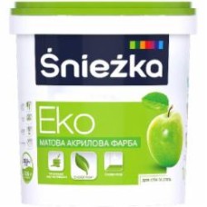 Краска акриловая водоэмульсионная Sniezka Эко мат белый 1 л 1,4 кг