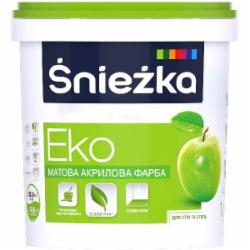 Краска акриловая водоэмульсионная Sniezka Эко мат белый 1 л 1,4 кг