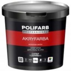 Краска интерьерная акриловая Polifarb Акрифарба мат белая 4,2 кг