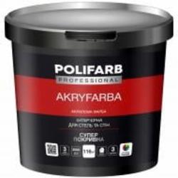Краска интерьерная акриловая Polifarb Акрифарба мат белая 4,2 кг