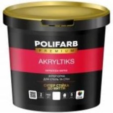 Краска интерьерная акриловая Polifarb Акрилтикс мат база под тонировку 3 л