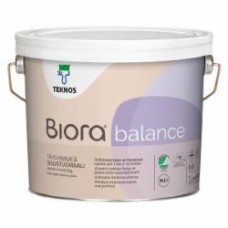 Краска интерьерная акрилатная TEKNOS BIORA Balance база 1 глубокий мат белый 9 л