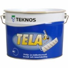 Грунтовочная краска акрилатная TEKNOS TELA 3 глубокий мат белый 9 л