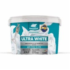 Краска интерьерная акриловая AQUAMARINE Ultra White мат белый 7 кг