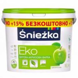 Краска акриловая водоэмульсионная Sniezka Sniezka Eko мат белый 10 л 14 кг