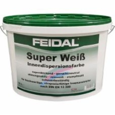 Краска латексная Feidal Super Weiss глубокий мат белый 10 л