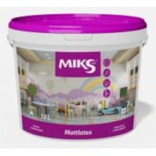 Краска интерьерная акриловая водоэмульсионная MIKS Color Mattlatex мат белый 5 л 7 кг