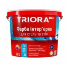 Краска акриловая водоэмульсионная Triora Краска интерьерная для потолков и стен TRIORA мат белый 14 кг