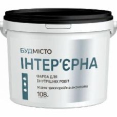 Краска водоэмульсионная акриловая БУДМІСТО интерьерная белый 1,5 кг