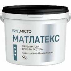 Краска водоэмульсионная акриловая БУДМІСТО матлатекс белый 1,5 кг