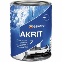 Краска акрилатная водоэмульсионная Eskaro Akrit 7 TR шелковистый мат база под тонировку 0,9 л 1,23 кг