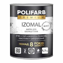 Краска Polifarb для изоляции пятен Изомаль белый мат 1.1 кг
